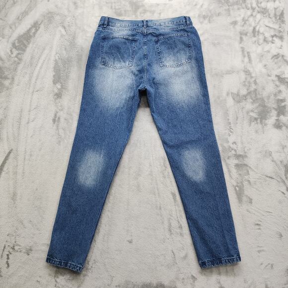 OLGYN Jeans Womens 12 Blue Faded High Rise Skinny Ankle Cotton Denim Casual - Picture 2 of 9